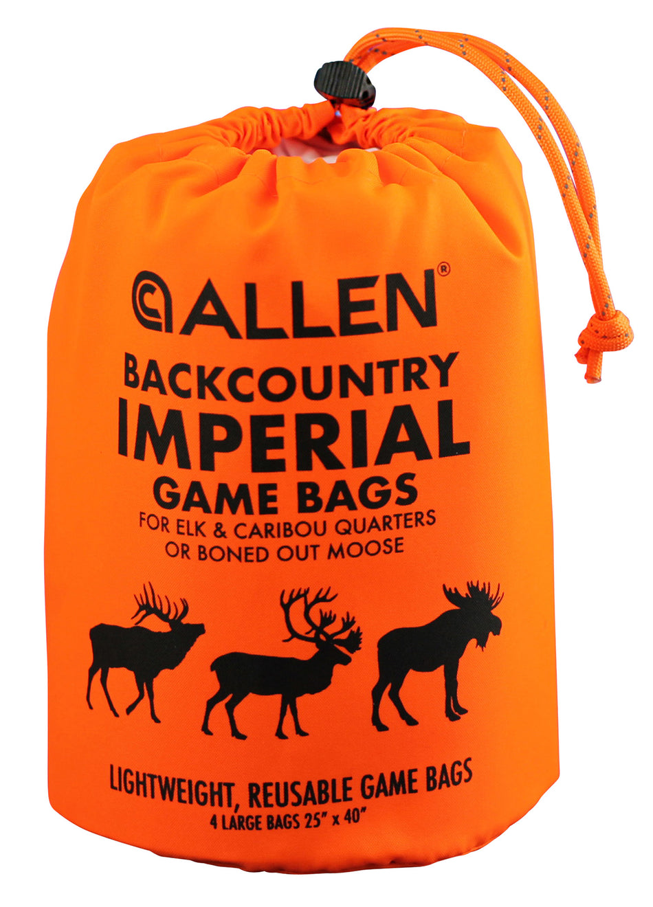 Allen 6590 Backcountry Imperial Elk Quarter Bag Set 4 Pack Orange with Storage Pouch