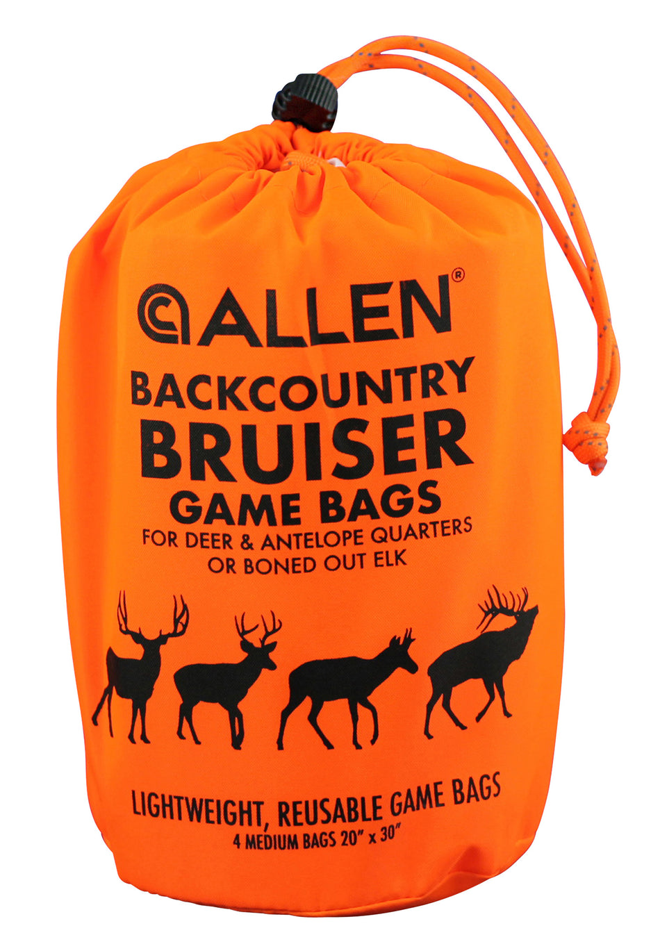 Allen 6591 Backcountry Bruiser Deer Quarter Bag Set 4 Pack Orange with Storage Pouch