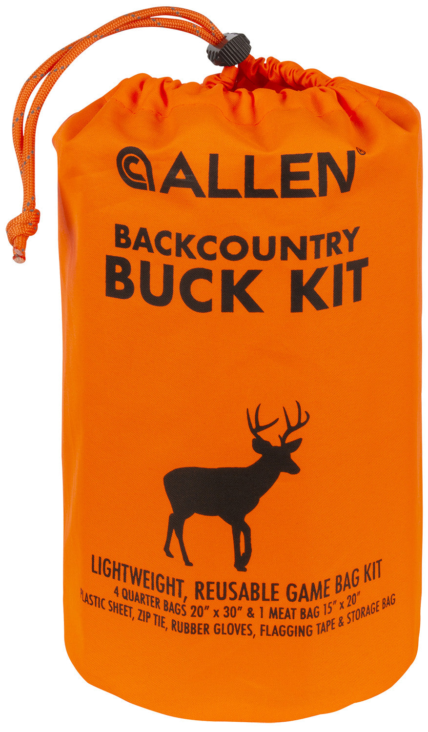 Allen BackCountry Buck Kit 6599 Orange Polyester 4 Quarter Bags Meat Bag Gloves and More