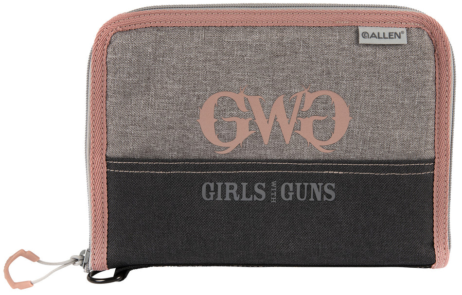 Girls With Guns 9072 Roses Are Gold Pistol Case Gray/Rose Gold Polyester Fits Up To 9-Inch Handgun