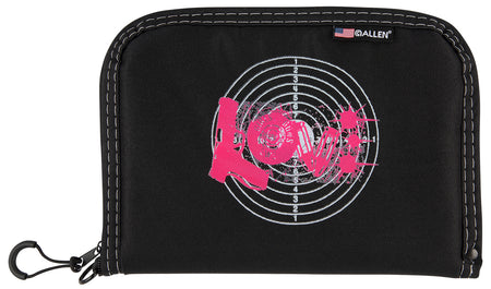 Girls With Guns 9075 Love Pistol Case Black/Pink Polyester Fits Full-Size Handgun Up To 10 Inches