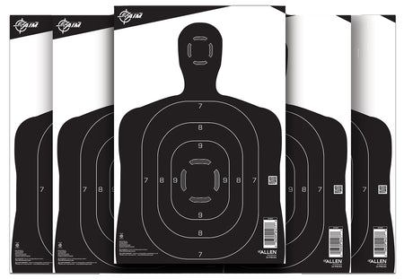 EZ-Aim 15447 Black/White Silhouette Paper Hanging Shooting Target 12" x 18" 25 Pack
