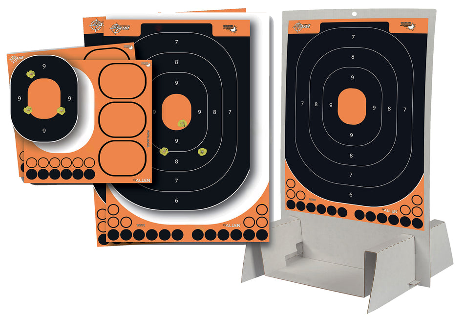 EZ-Aim 15548 Splash Reactive Trainer Kit Adhesive Paper Target Black/Orange Oval 14" x 22"