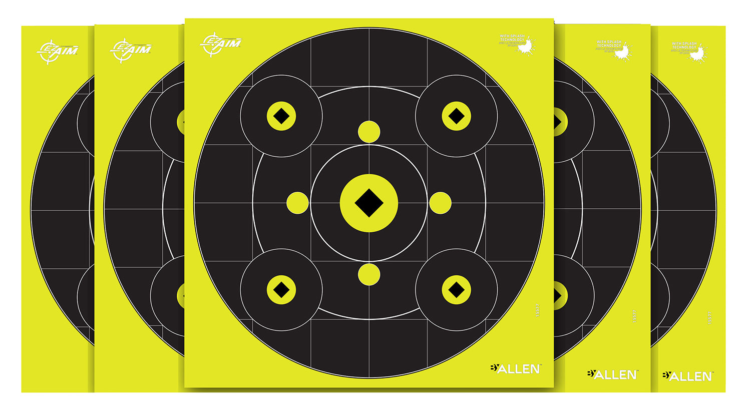 EZ-Aim 15577 Reactive Splash Bullseye Gallery Non-Adhesive Shooting Target 12 Per Pack