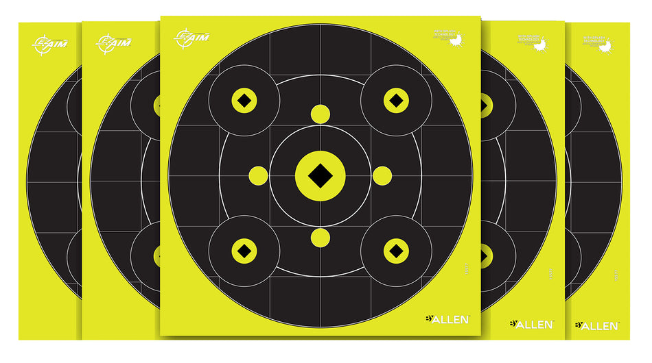 EZ-Aim 15577 Reactive Splash Bullseye Gallery Non-Adhesive Shooting Target 12 Per Pack