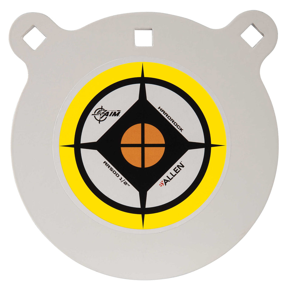 EZ-Aim 15598 AR500 Steel Gong Target, 8" Diameter, Half-Inch Thick, Black/White/Yellow