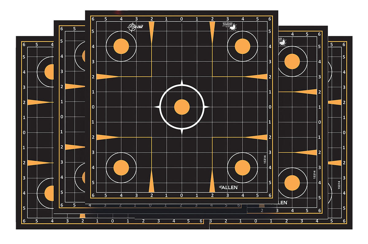 EZ-Aim 1531410 Splash Reactive Adhesive Sight-In Grid Target, 12"x12", 10 Pack