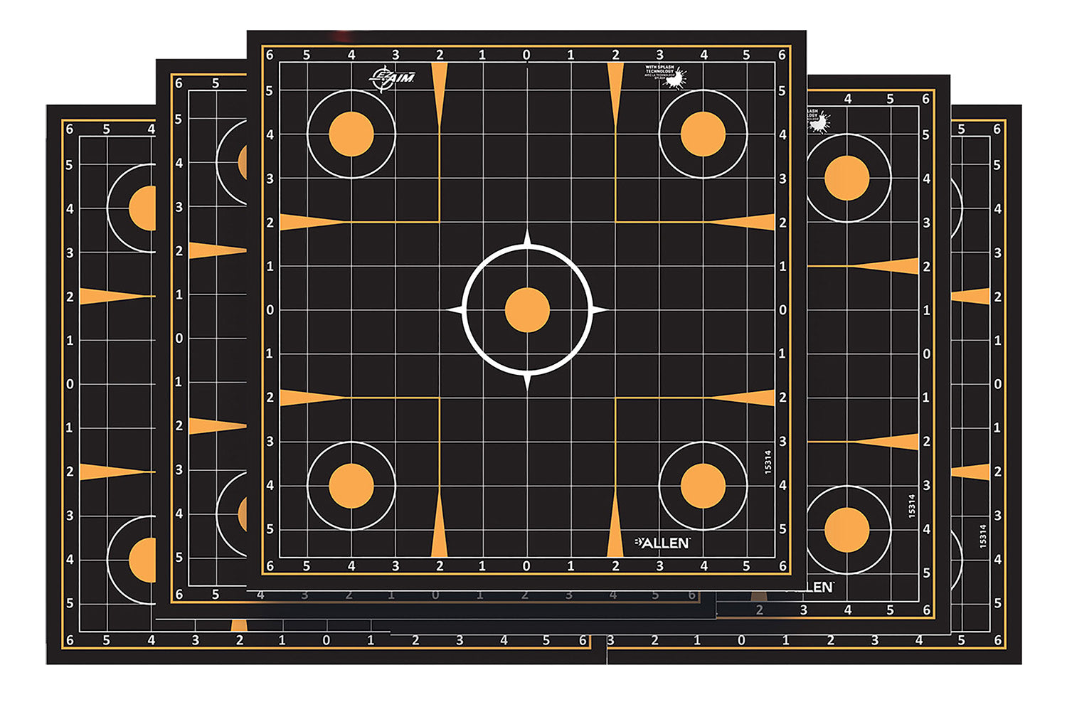 EZ-Aim 1531410 Splash Reactive Adhesive Sight-In Grid Target, 12"x12", 10 Pack