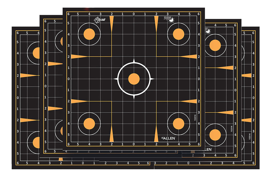EZ-Aim 1531410 Splash Reactive Adhesive Sight-In Grid Target, 12"x12", 10 Pack