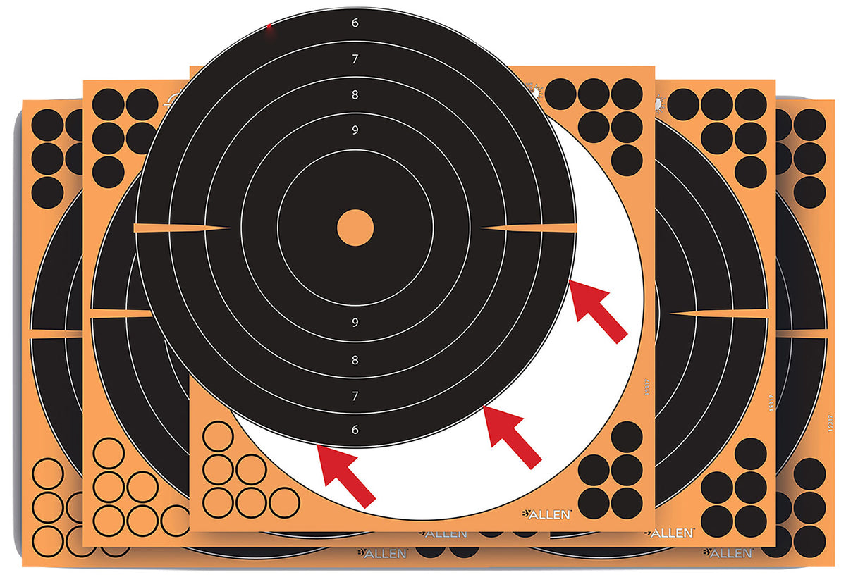 EZ-Aim 1531710 Splash Reactive Adhesive Bullseye Paper Target, 12"x12", 10 Pk