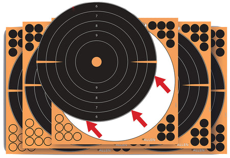 EZ-Aim 1531710 Splash Reactive Adhesive Bullseye Paper Target, 12"x12", 10 Pk