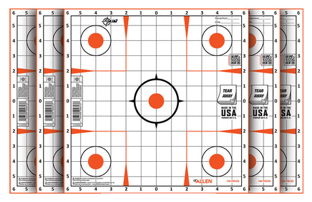 EZ-Aim 15333100 Orange/White Sight-In Grid Shooting Target, 12" x 12", 100 Per Pack