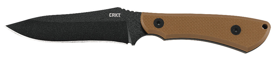 CRKT Ramadi 2083 Fixed Blade Knife 4.37" Black Anti-Rust SK-5 Steel Blade Coyote Textured G10 Handle Includes Sheath