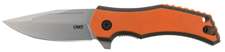 CRKT Fawkes 2372 Assisted Opening Folding Knife 2.74" Bead Blasted Stainless Clip Point Blade Black Orange G10 Handle