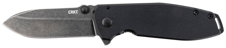 CRKT SQUID XM Assisted Opening Folding Knife 2.95" Stonewashed D2 Steel Blade Black G10 Stainless Handle with Pocket Clip