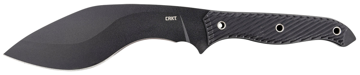 CRKT Clever Girl Kukri Fixed Blade 7.75" Plain Black Coated SK-5 Steel Blade Black G10 Handle with Belt Clip and Lanyard