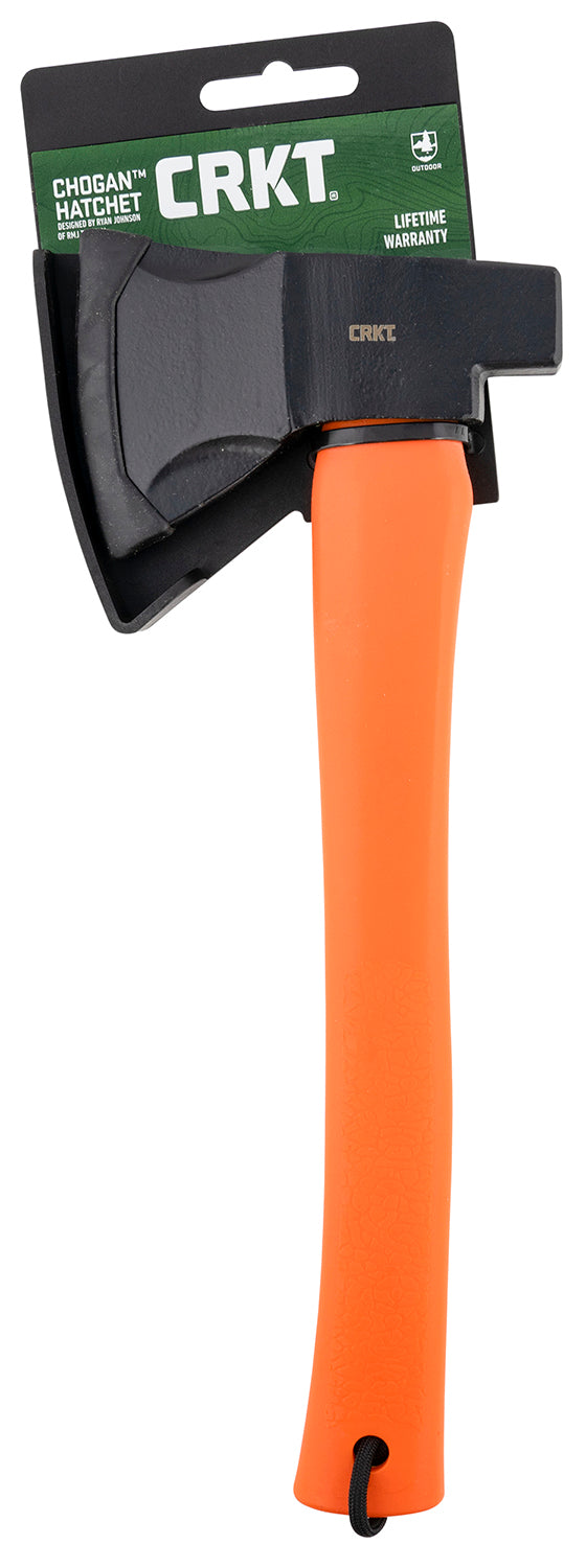 CRKT Chogan Compact Axe 3.16" 1055 Carbon Steel Blade Orange GRN Handle 13.19" Hammer Axe Combo