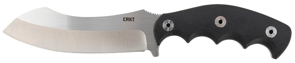 CRKT Catchall Fixed Blade Knife 5.51" Brushed Satin Sheepsfoot 8Cr13MoV Stainless Steel Blade Black GRN Handle Includes Sheath