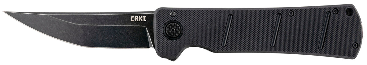 CRKT Inazuma No Ken Folding Knife 3.68" Stonewashed D2 Steel Blade Black G10 Handle IKBS Deadbolt Lock with Pocket Clip
