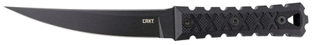CRKT HZ6 Fixed Blade Knife 6.50" Matte Black Baked-On Anti-Rust SK-5 Carbon Steel Blade Carved G10 Handle Includes Sheath