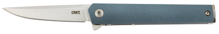 CRKT CEO Compact Gentleman's Folding Knife 2.61" Satin 4116 SS Blade Blue GRN Handle IKBS with Pocket Clip