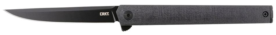 CRKT CEO Blackout Folding Knife 3.35" Black EDP AUS-8A SS Blade Black Glass-Reinforced Nylon Handle Pocket Clip