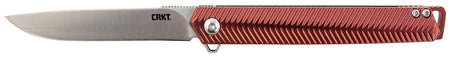CRKT Stylus Gentleman's Folding Knife 3.18" Satin 12C27 Sandvik Steel Drop Point Blade Maroon Aluminum Handle Clip