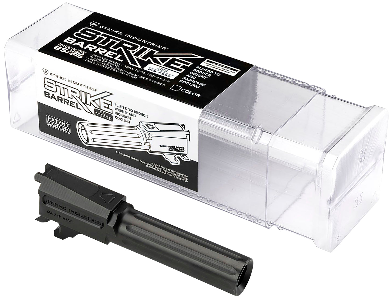 Strike Industries Sig P365 Fluted Replacement Barrel 9mm 3.10" Black Nitride Finish