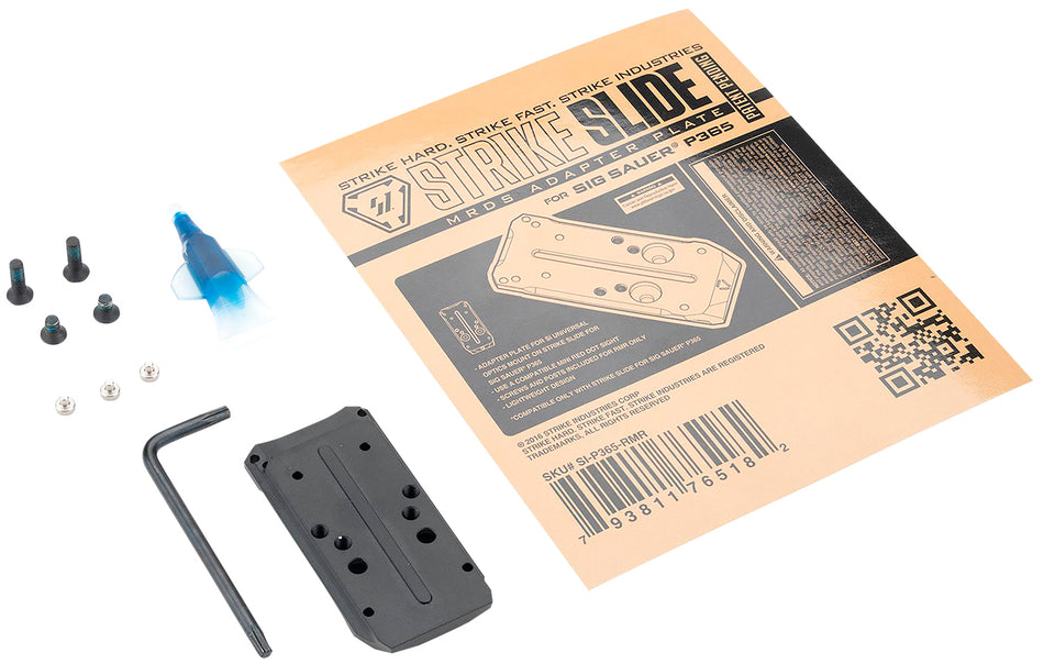 Strike Industries P365RMR Mini Red Dot Adapter Plate Black for SI Strike P365 Slide