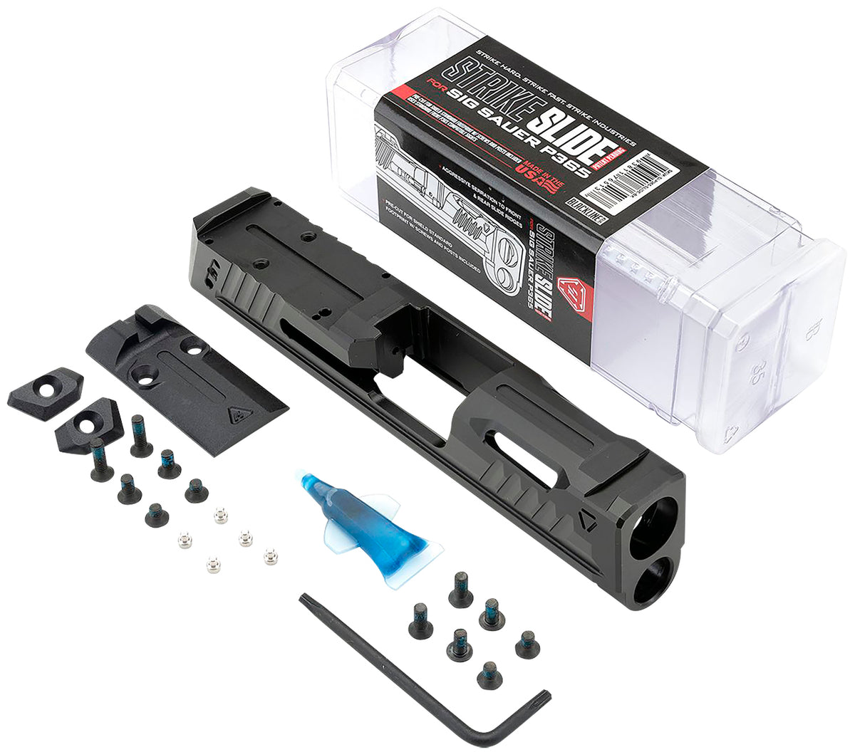Strike Industries P365-SLIDE-BK Black Billet Stainless Steel Replacement Slide for Sig Sauer P365