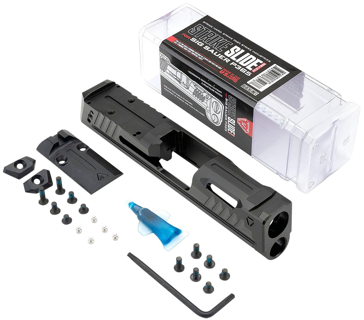 Strike Industries P365-SLIDE-BK Black Billet Stainless Steel Replacement Slide for Sig Sauer P365