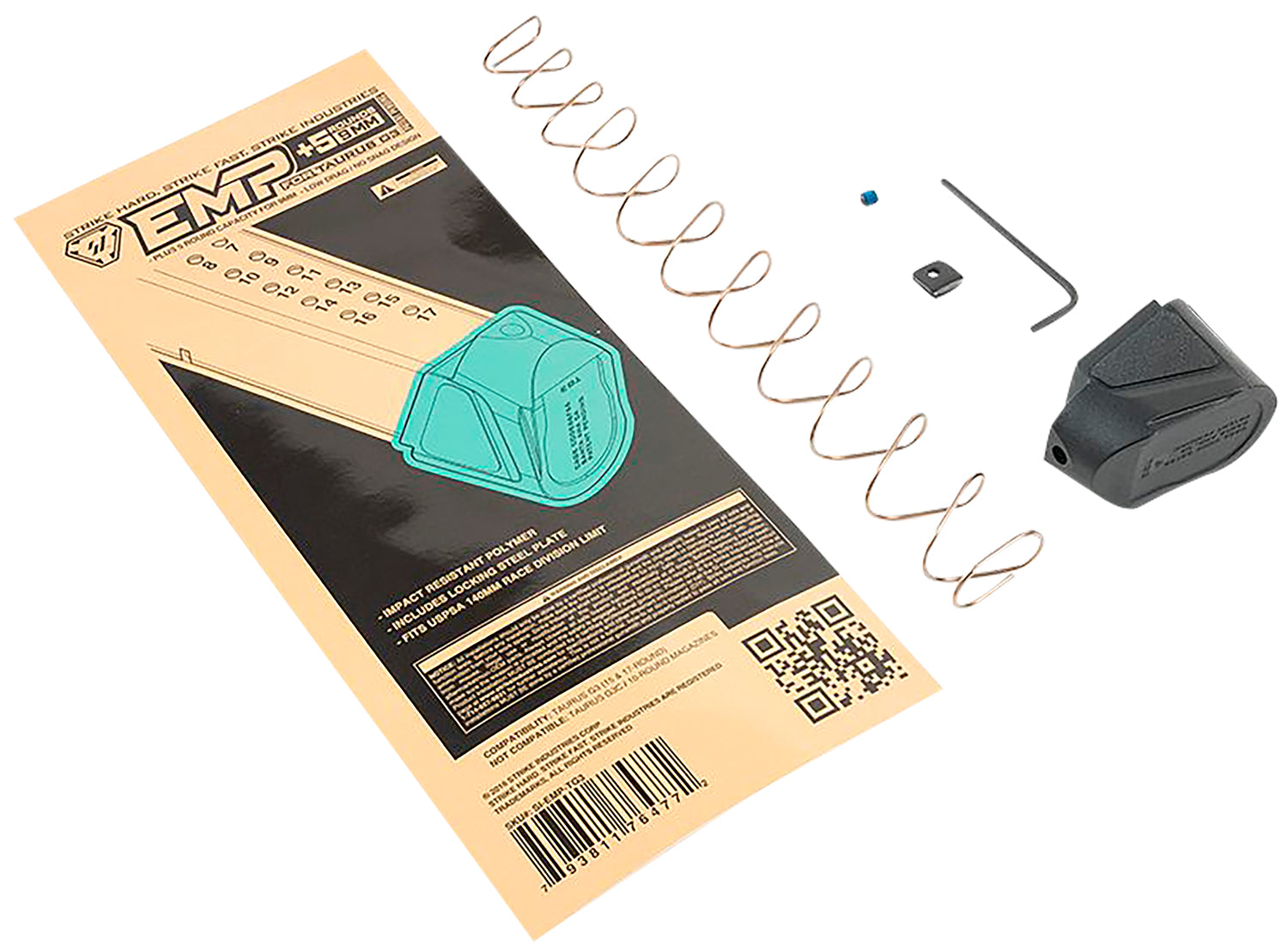 Strike Industries Taurus G3 Extended Magazine Plate +5 Rounds 9mm Luger Black Polymer