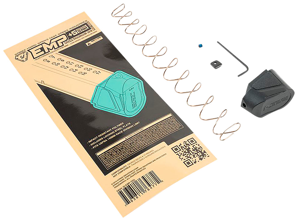Strike Industries Taurus G3 Extended Magazine Plate +5 Rounds 9mm Luger Black Polymer