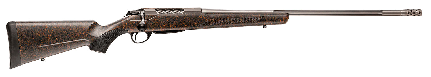 Tikka JRTXRBS315 T3x Lite Full Size 243 Win 3+1 22.40" Stainless Fluted Barrel, Drilled & Tapped Stainless Steel Receiver, Orange Webbed Black Roughtech Synthetic Stock