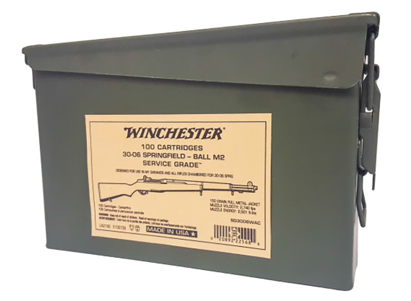 Winchester .30-06 Springfield Rifle Ammo Centerfire Target Full Metal Jacket FMJ 150 grain 