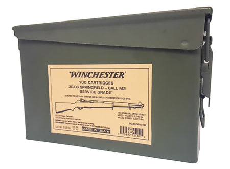 Winchester .30-06 Springfield Rifle Ammo Centerfire Target Full Metal Jacket FMJ 150 grain 