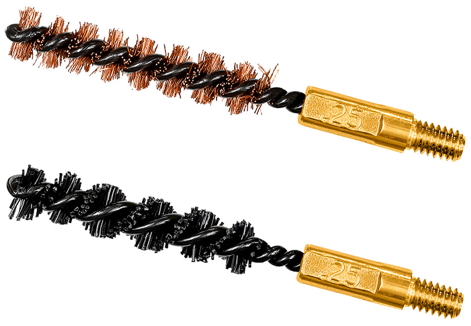 Otis FG325NB Caliber-Specific Bore Brush Set 243/250/257/6mm 8-32" Thread Bronze and Nylon 2 Per Package