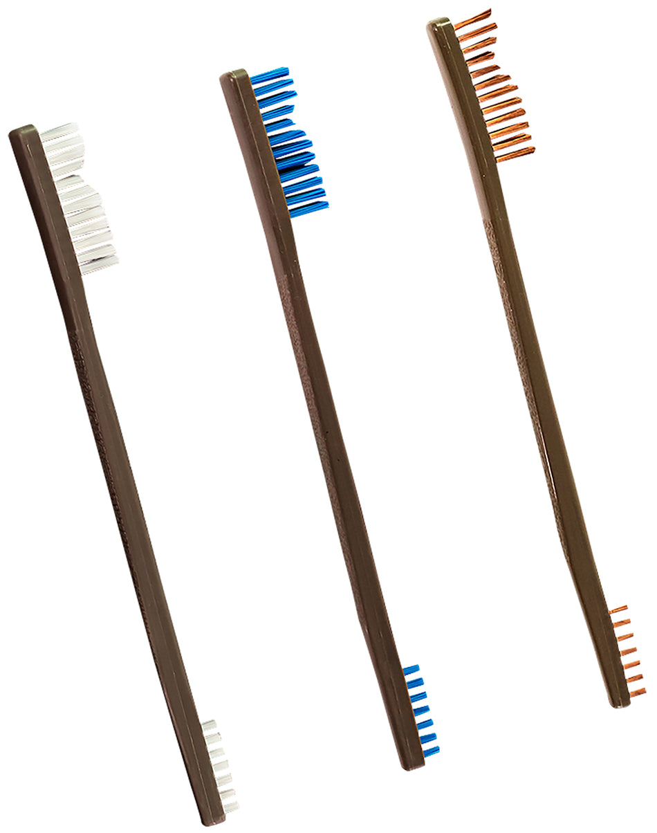 Otis FG3163 AP Cleaning Brush Set Bronze Nylon and Stainless Steel Bristles 3-Piece Pack