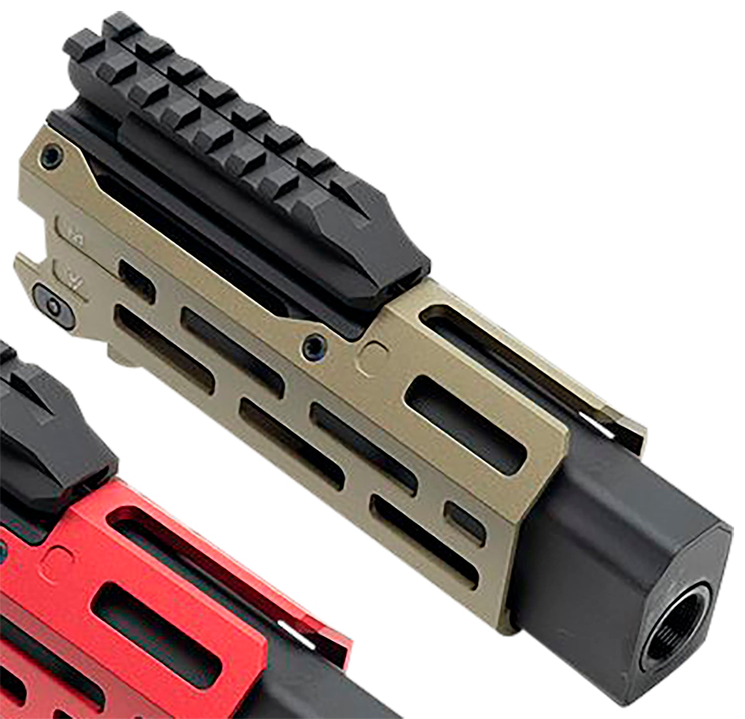Strike Industries CZ Scorpion EVO 6 Inch M-LOK Handguard FDE Aluminum with Dummy Suppressor Can