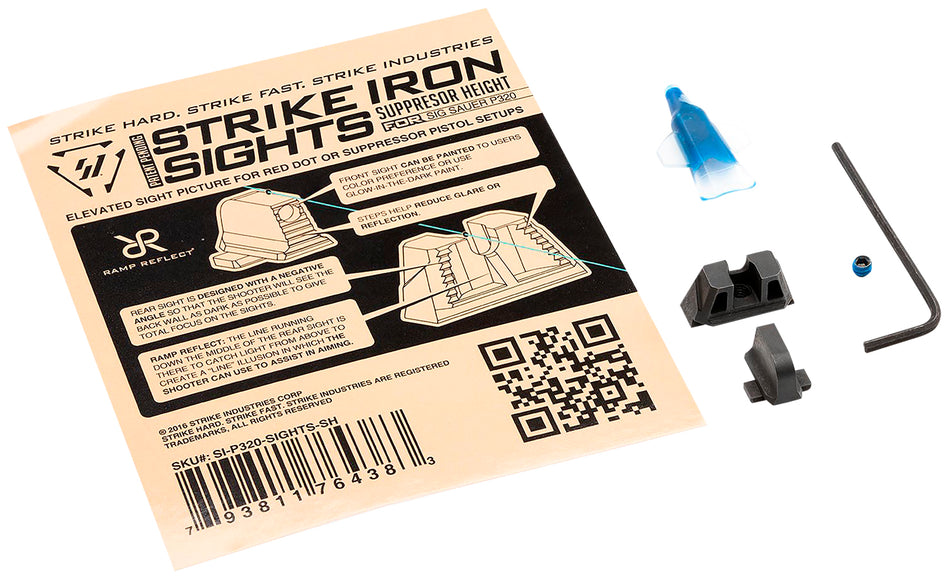 Strike Industries Suppressor Height Iron Sights for Sig Sauer P320 Rear Dovetail