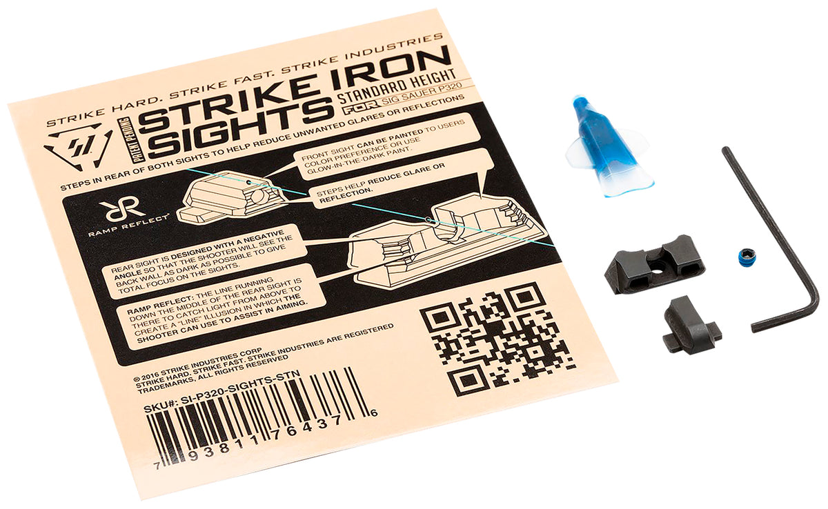 Strike Industries Standard Height Iron Sights for Sig Sauer P320 Rear Dovetail
