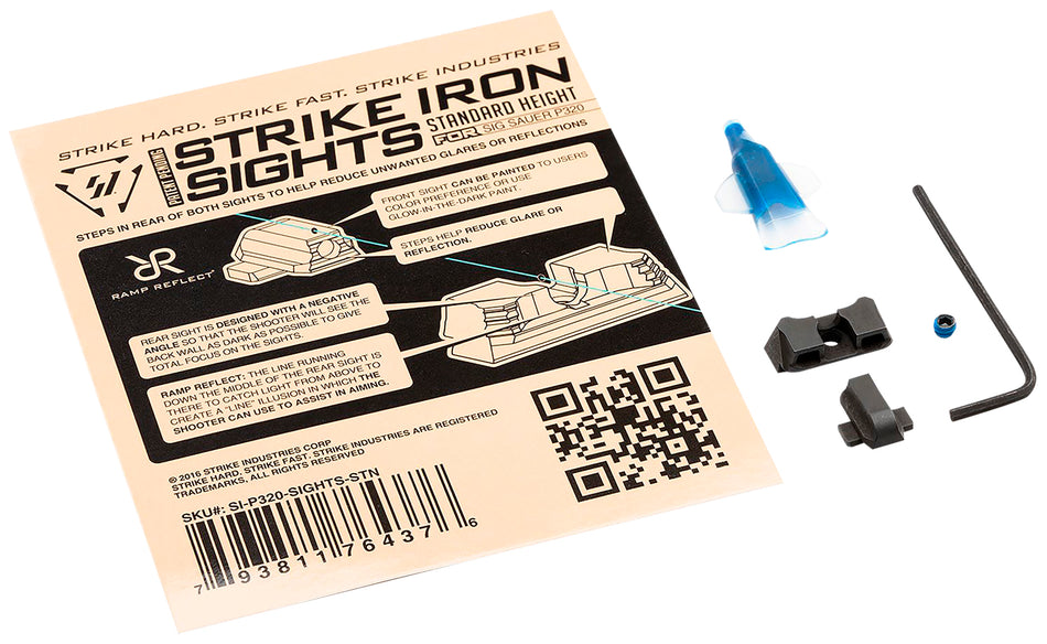 Strike Industries Standard Height Iron Sights for Sig Sauer P320 Rear Dovetail
