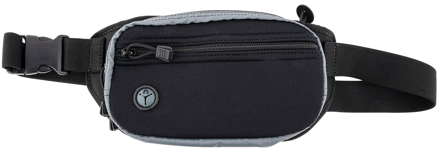 Galco FasTrax PAC FTPGBS Sub-Compact Neoprene Waistpack Holster Black/Gray Fits Glock 26 S&W Shield Plus Ambidextrous