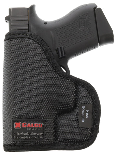 Galco SOU652B StukOn-U Pocket Holster Black Gripper Shell for Glock 33 S&W M&P Shield Taurus G2C Ambidextrous