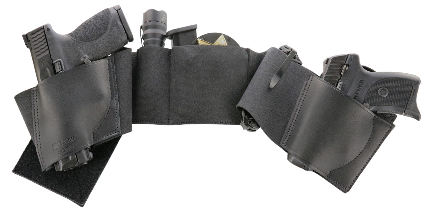 Galco UWBKSM2 UnderWraps 2.0 Small Black Nylon Leather Belly Band Handgun Holster