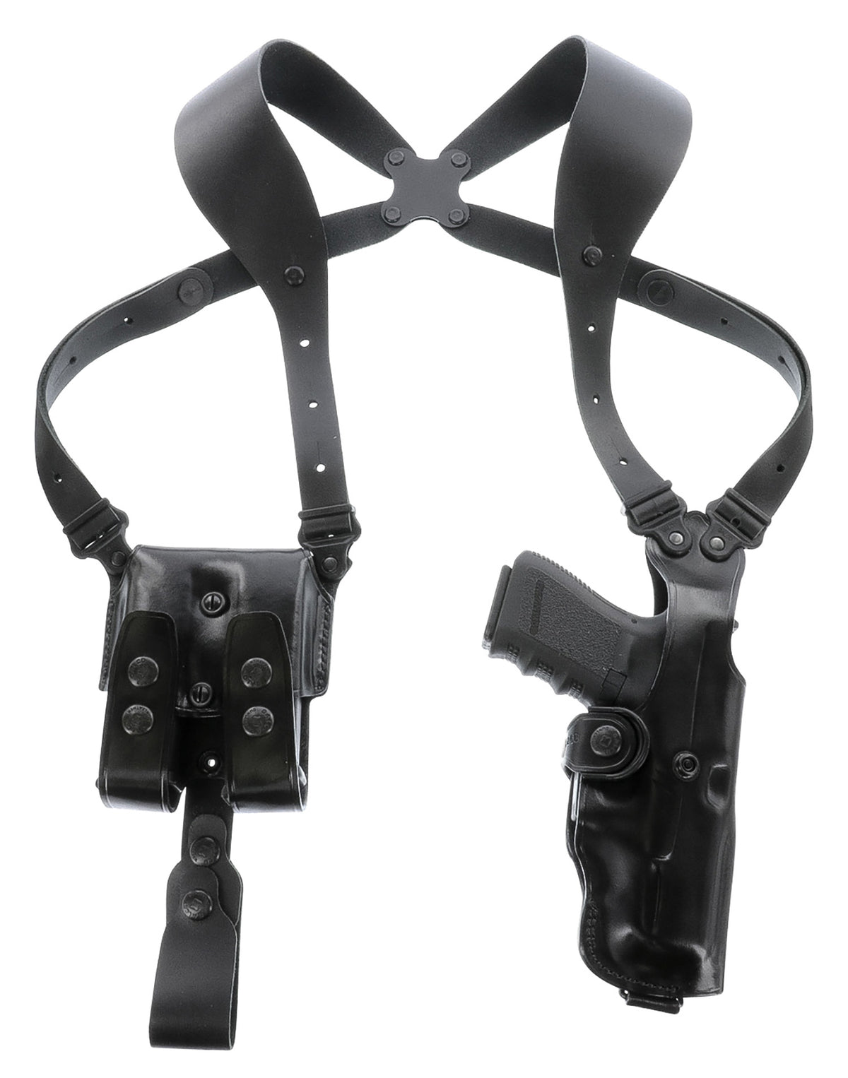 Galco VHS4212B VHS 4.0 Black Leather Shoulder System Up To 56" Chest Compatible with 1911 5" Barrel Ambidextrous