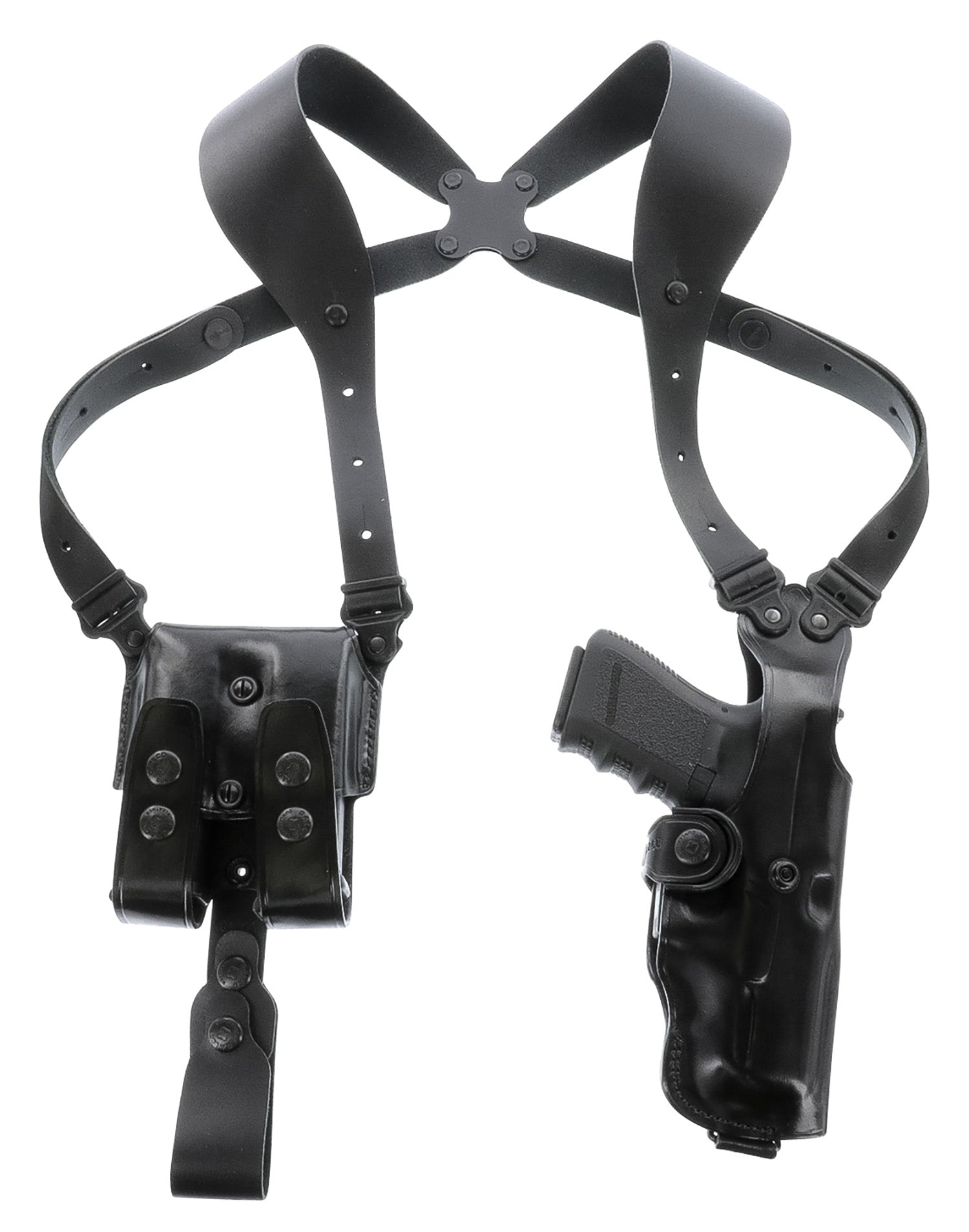 Galco VHS4212B VHS 4.0 Black Leather Shoulder System Up To 56" Chest Compatible with 1911 5" Barrel Ambidextrous
