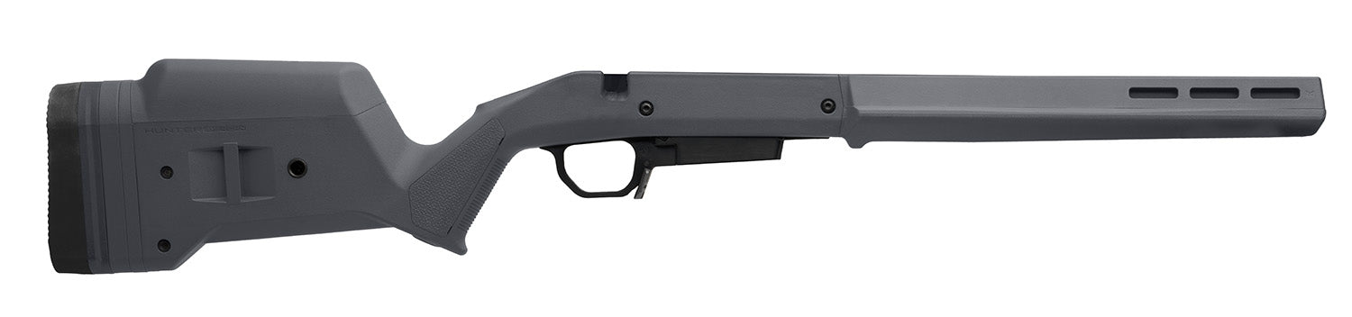 Magpul Hunter American Gray Synthetic Adjustable Stock for Ruger American SA RH Includes STANAG Magazine Well
