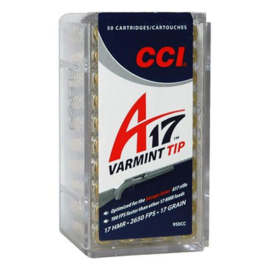 CCI Rimfire A17 .17 HMR 17gr Varmint Tip Ammunition 50 Rounds