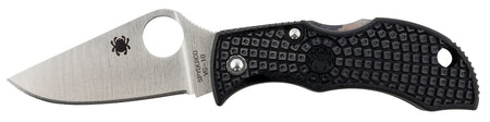 Spyderco MBKP Manbug 1.95" Plain Stonewashed VG-10 SS Blade Black FRN Handle Keychain Pocket Knife